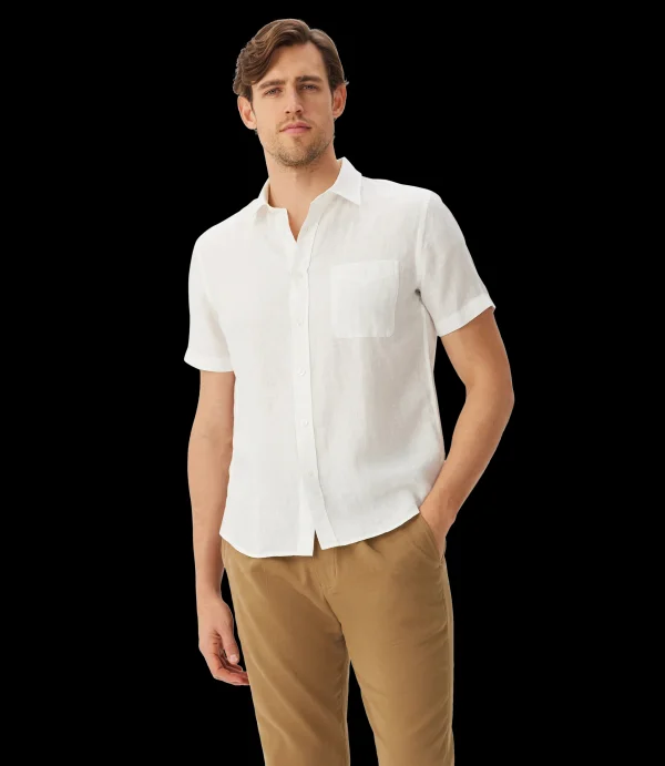 R.M. Williams Shirts | Regular linen short sleeve shirt