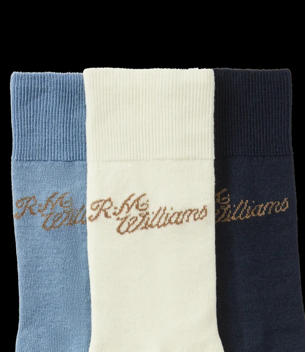 Women R.M. Williams Other Accessories | Socks | R.M.Williams Script Sock 3 pack